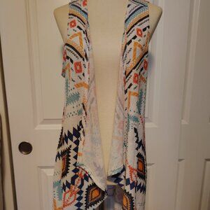 Festival Sweater Throw Top Long Open Front Fairy, M Fasis By California Blue